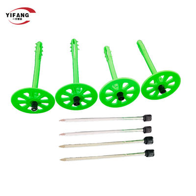 أظافر العزل الحراري البلاستيكية لعزل الجدار الخارجي من الصوف الزجاجي